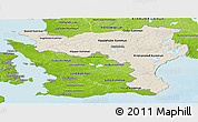 Shaded Relief Panoramic Map of Kristianstadt Län, physical outside