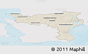 Shaded Relief Panoramic Map of Kristianstadt Län, single color outside