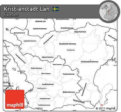 Blank Simple Map of Kristianstadt Län