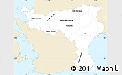 Classic Style Simple Map of Kristianstadt Län, single color outside