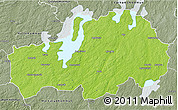 Physical 3D Map of Ljungby Kommun, semi-desaturated