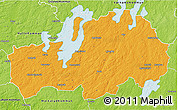 Political 3D Map of Ljungby Kommun, physical outside