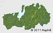 Satellite 3D Map of Ljungby Kommun, single color outside