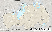 Shaded Relief 3D Map of Ljungby Kommun, semi-desaturated