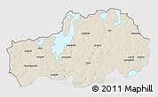 Shaded Relief 3D Map of Ljungby Kommun, single color outside