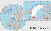 Gray Location Map of Ljungby Kommun, highlighted country, within the entire country