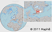 Gray Location Map of Ljungby Kommun, highlighted parent region, hill shading