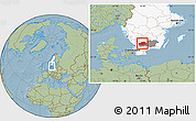Savanna Style Location Map of Ljungby Kommun, highlighted country, highlighted parent region, hill shading