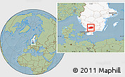 Savanna Style Location Map of Ljungby Kommun, highlighted country, hill shading
