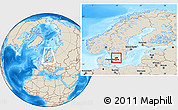 Shaded Relief Location Map of Ljungby Kommun, highlighted parent region, within the entire country