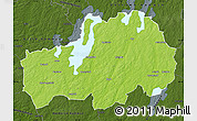 Physical Map of Ljungby Kommun, darken