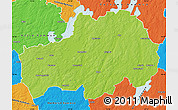 Physical Map of Ljungby Kommun, political outside