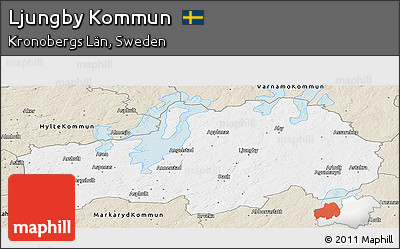 Classic Style Panoramic Map of Ljungby Kommun