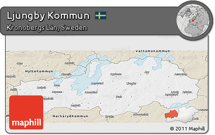 Classic Style Panoramic Map of Ljungby Kommun