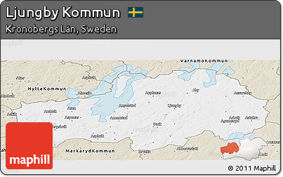 Classic Style Panoramic Map of Ljungby Kommun