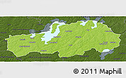 Physical Panoramic Map of Ljungby Kommun, darken