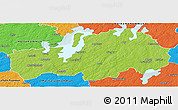 Physical Panoramic Map of Ljungby Kommun, political outside