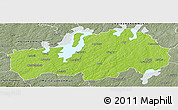 Physical Panoramic Map of Ljungby Kommun, semi-desaturated