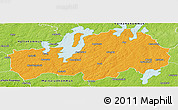 Political Panoramic Map of Ljungby Kommun, physical outside