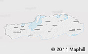 Silver Style Panoramic Map of Ljungby Kommun, single color outside