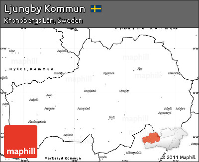 Blank Simple Map of Ljungby Kommun