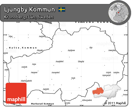 Blank Simple Map of Ljungby Kommun