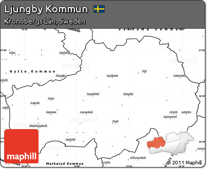 Blank Simple Map of Ljungby Kommun