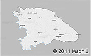 Gray 3D Map of Uppvidinge Kommun, single color outside