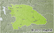 Physical 3D Map of Uppvidinge Kommun, semi-desaturated