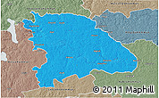 Political 3D Map of Uppvidinge Kommun, semi-desaturated