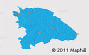 Political 3D Map of Uppvidinge Kommun, single color outside