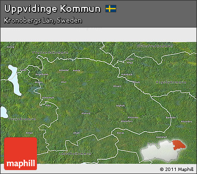 Satellite 3D Map of Uppvidinge Kommun
