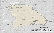 Shaded Relief 3D Map of Uppvidinge Kommun, desaturated