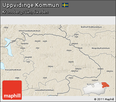 Shaded Relief 3D Map of Uppvidinge Kommun