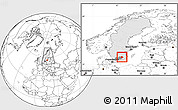 Blank Location Map of Uppvidinge Kommun, highlighted country, highlighted parent region, within the entire country