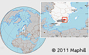Gray Location Map of Uppvidinge Kommun, highlighted country, highlighted parent region