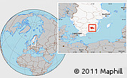 Gray Location Map of Uppvidinge Kommun, highlighted country