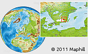 Physical Location Map of Uppvidinge Kommun, highlighted parent region