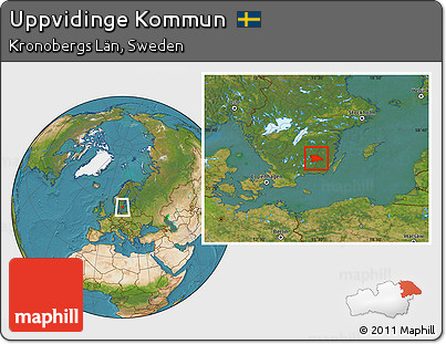 Satellite Location Map of Uppvidinge Kommun