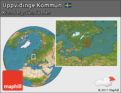 Satellite Location Map of Uppvidinge Kommun