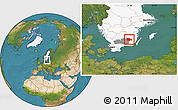 Satellite Location Map of Uppvidinge Kommun, highlighted country, highlighted parent region