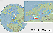 Savanna Style Location Map of Uppvidinge Kommun, highlighted parent region, within the entire country, hill shading