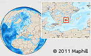 Shaded Relief Location Map of Uppvidinge Kommun