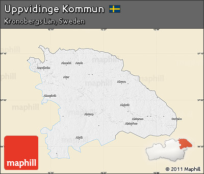 Classic Style Map of Uppvidinge Kommun, single color outside