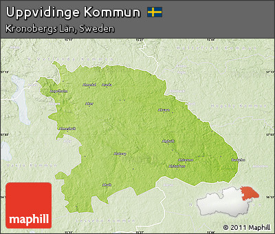 Physical Map of Uppvidinge Kommun, lighten