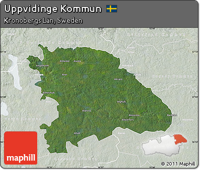 Satellite Map of Uppvidinge Kommun, lighten