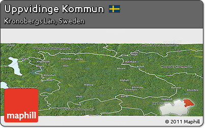 Satellite Panoramic Map of Uppvidinge Kommun