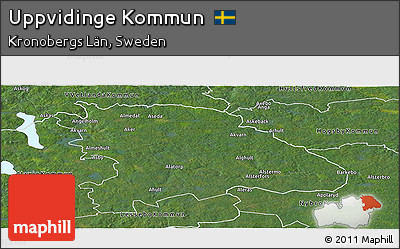 Satellite Panoramic Map of Uppvidinge Kommun