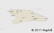 Shaded Relief Panoramic Map of Uppvidinge Kommun, single color outside
