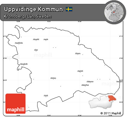 Blank Simple Map of Uppvidinge Kommun, cropped outside